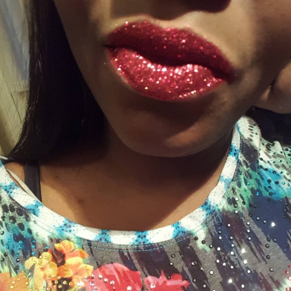 Red Glitter Lipstick